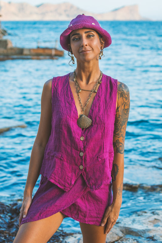 Skirt Sof Plane Linen Violet