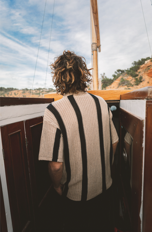 Shirt Ramiro Cotton Beige & Black