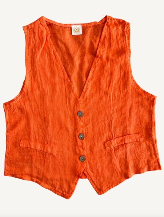 Chaleco Sof Plane Linen Orange