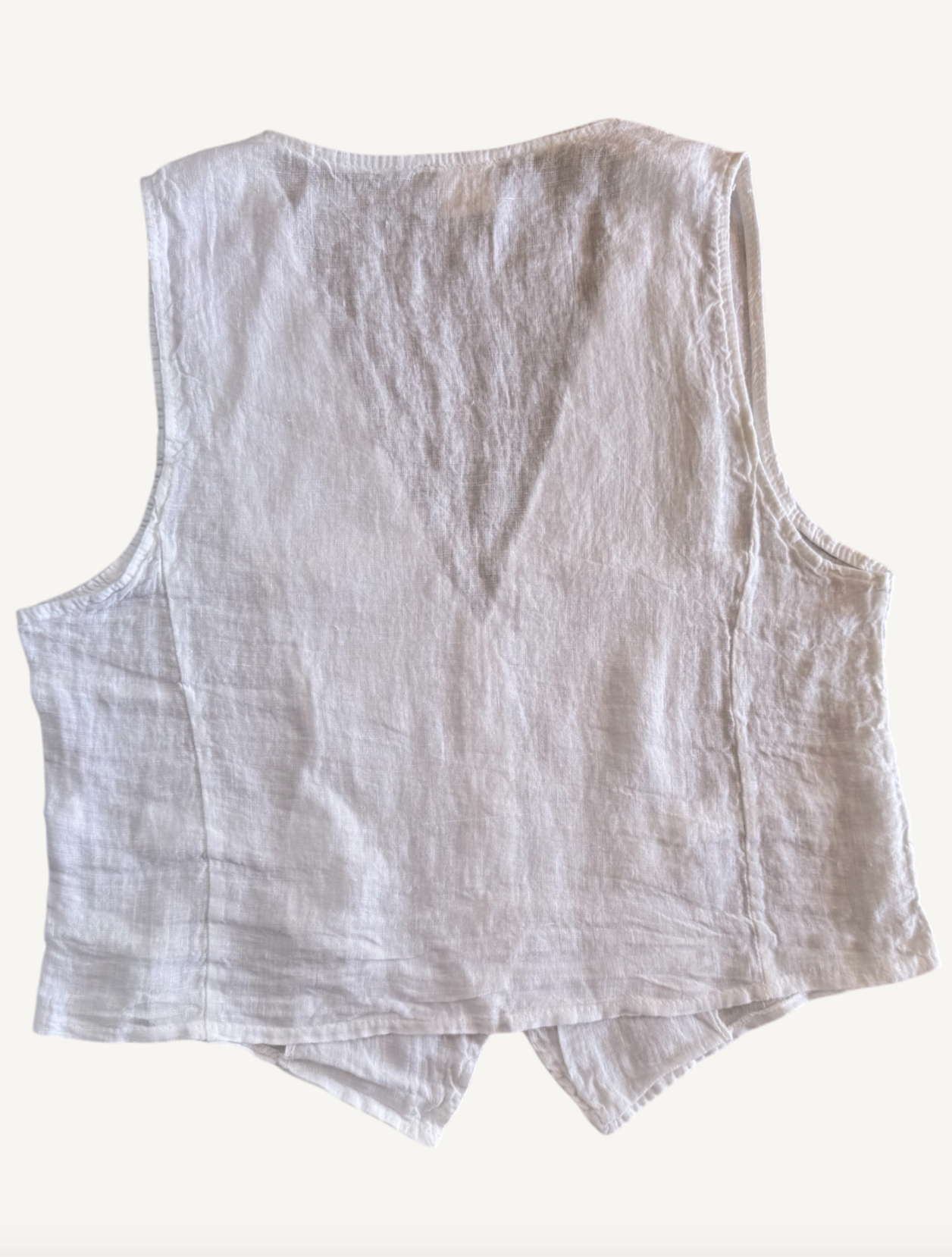 Chaleco Sof Plane Linen White