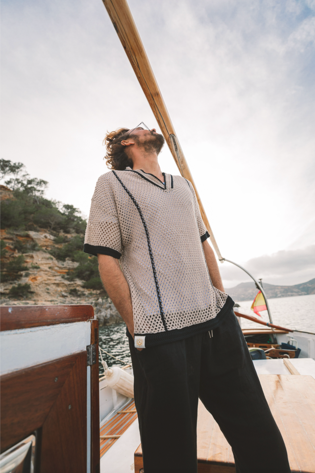 Polo Pau Cotton Beige & Black