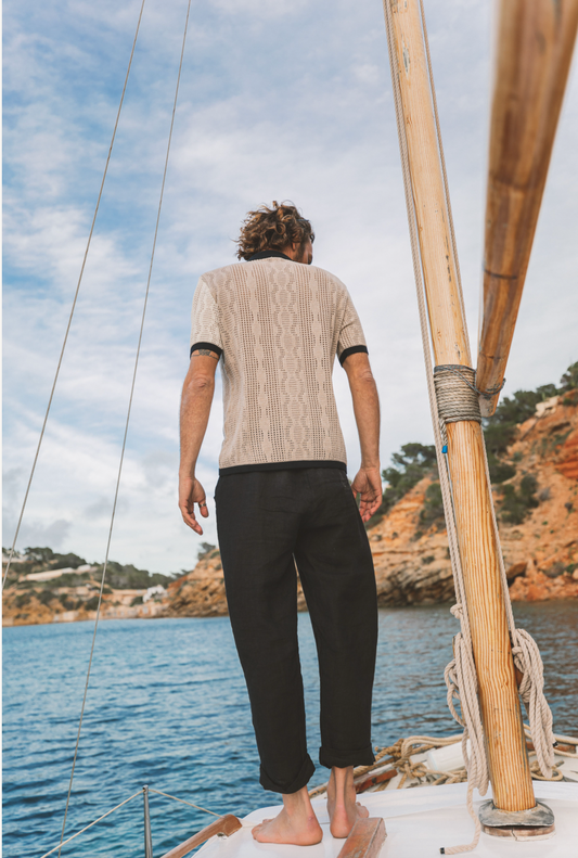 Shirt Santi Patch Beige & Black