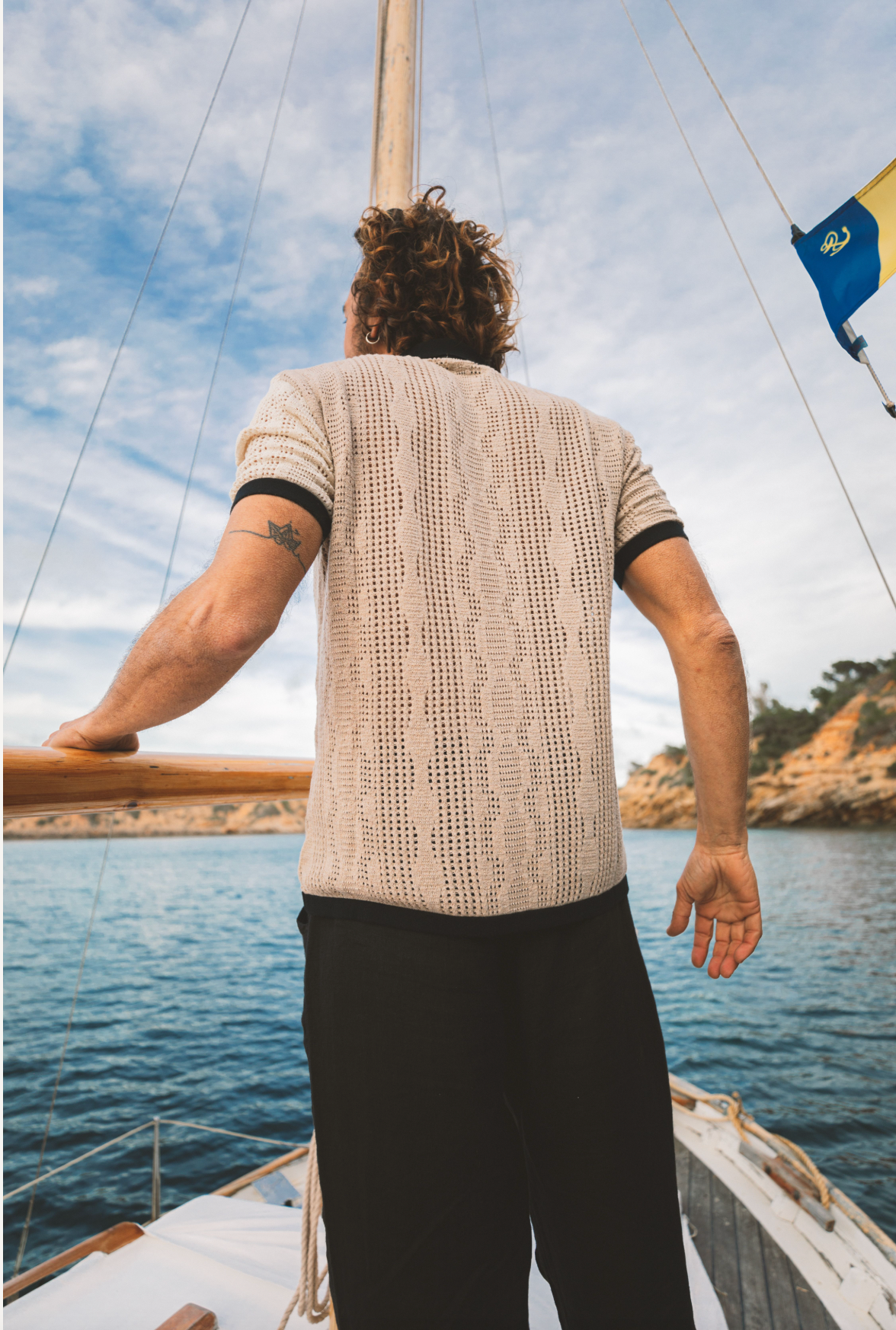 Shirt Santi Patch Beige & Black