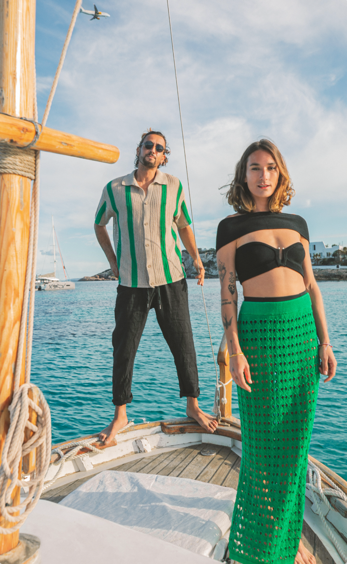 Shirt Ramiro Cotton Beige & Green