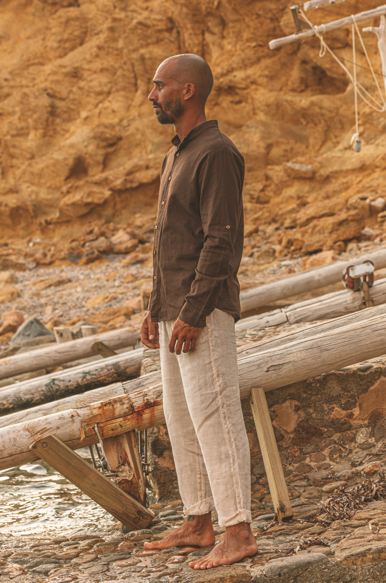 Shirt Marco Linen Chocolate Brown