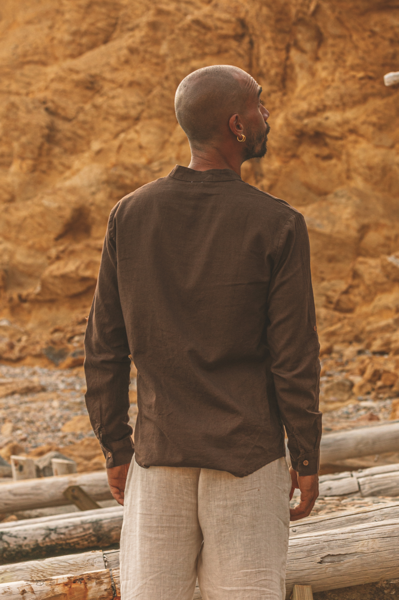 Shirt Marco Linen Chocolate Brown
