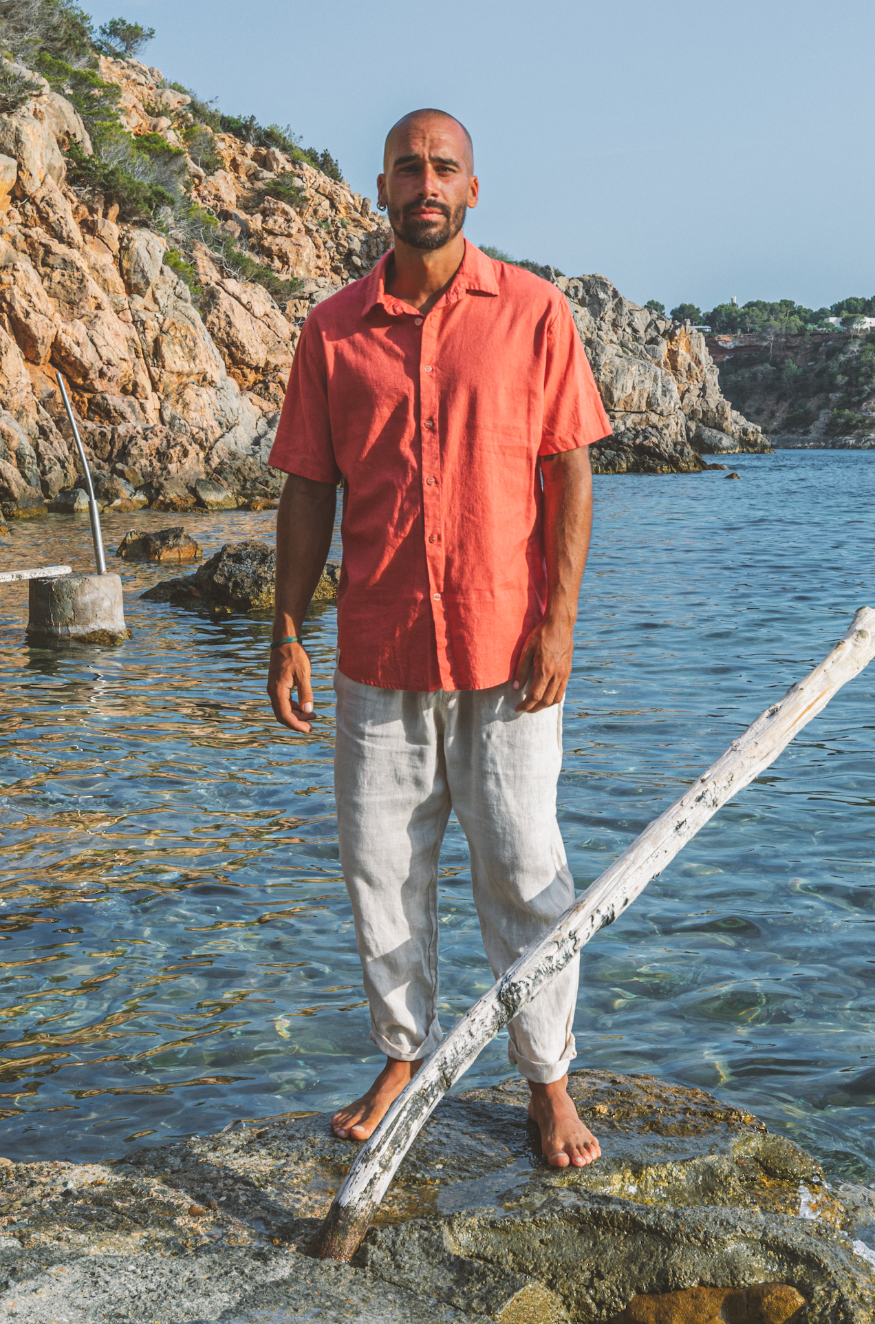 Shirt Aquiles Linen Coral