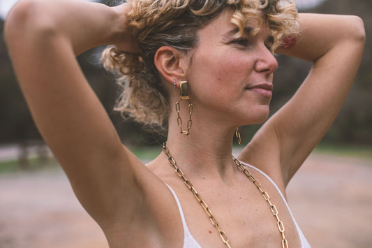 Earings Sclave Hoops Bronce