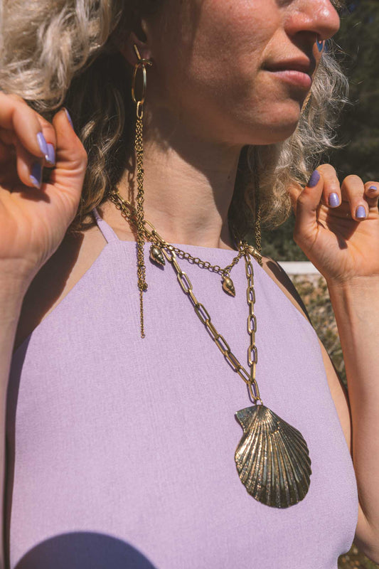 Earings Encadenados Bronce