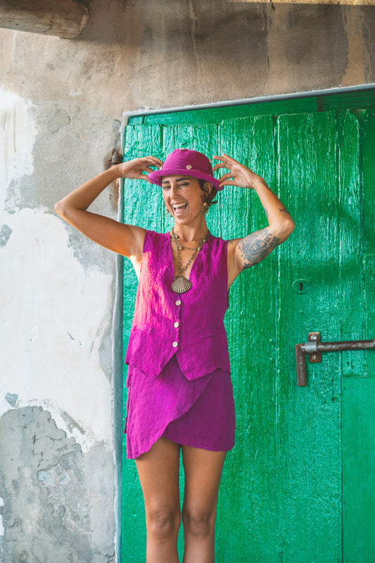 Skirt Sof Plane Linen Violet