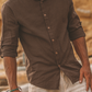 Shirt Marco Linen Chocolate Brown