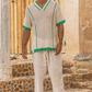 Polo Pau Cotton Cream & Green