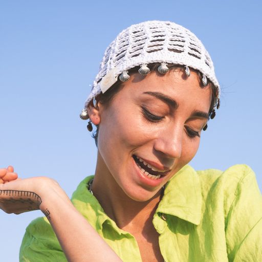 Hat Cup casquete Crochet White Silver